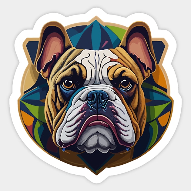 Bulldog Portrait Sticker by SpriteGuy95